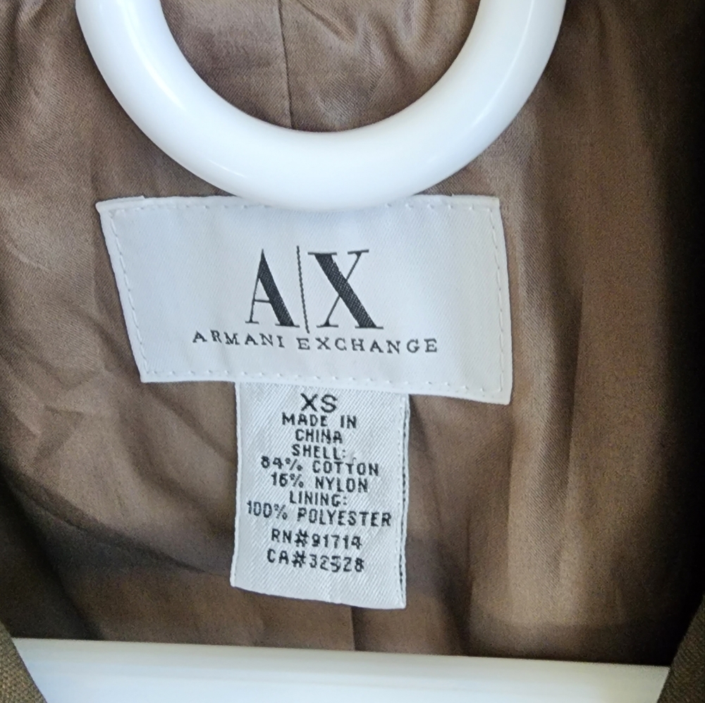 EUC- Armani Exchange- trench coat. Olive green. Size XS - Picture 7 of 9